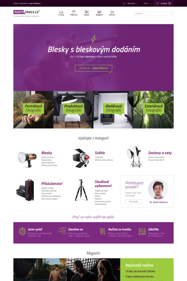 Webdesign pro značku Phototools