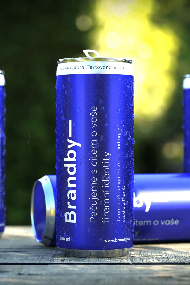 3D render plechovky pro Brandby Studio
